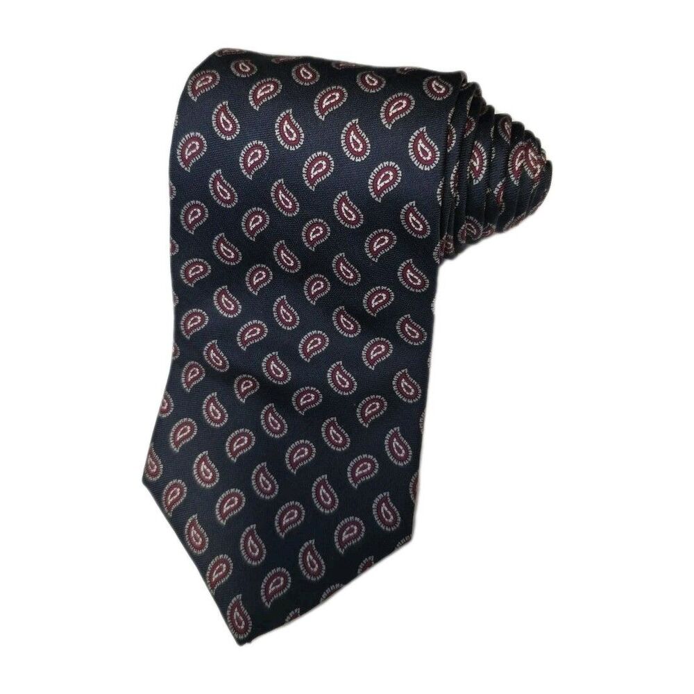 BERT PULITZER Signature Collection Navy Geometric Necktie  Silk Tie 56" x 4"
